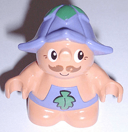 Duplo Figure Little Forest Friends, Male, Medium Violet Outfit with Leaf Pattern (Boomer Bluebell) (4142312)