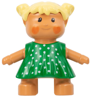 LEGO Duplo Figure Doll Anna's Baby Green Polka Dot Dress (31312pb01) Duplo Minifigure