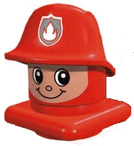 LEGO Primo Figure Head Fireman with Helmet (45219c02) LEGO Minifigure