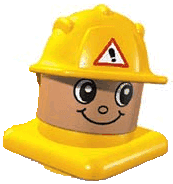 LEGO Primo Figure Head Construction Worker with Helmet (45219c04) LEGO Minifigure