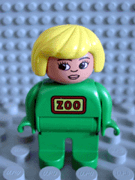 LEGO Duplo Figure Female Zoo Green Uniform Yellow Hair (Zoo Keeper) (4555pb023) Duplo Minifigure