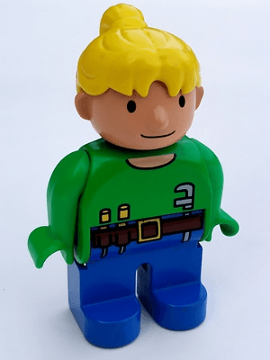 LEGO Duplo Figure Female Wendy in Worker Outfit Bright Green Top (4555pb092) Duplo Minifigure