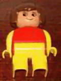 LEGO Duplo Figure Female Red Top with Yellow Arms Brown Hair (4555pb210) Duplo Minifigure