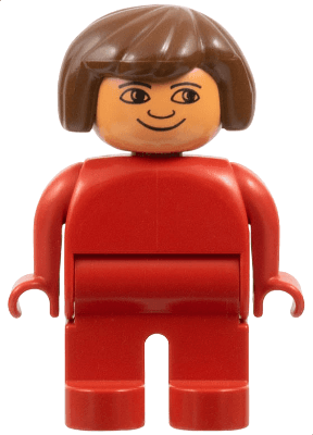 LEGO Duplo Figure Female Red Top Brown Hair (4555pb233) Duplo Minifigure