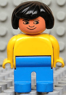 LEGO Duplo Figure Female Yellow Blouse Black Hair (4555pb234) Duplo Minifigure