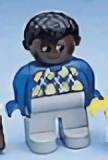 LEGO Duplo Figure Male Blue Argyle Sweater Black Hair (4555pb239) Duplo Minifigure