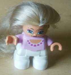 LEGO Duplo Figure Lego Ville Child Girl Pink Top Blond Hair (Princess) (47205pb003) Duplo Minifigure