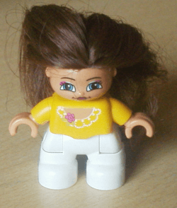 LEGO Duplo Figure Lego Ville Child Girl Orange Top Brown Hair (Princess) (47205pb004) Duplo Minifigure