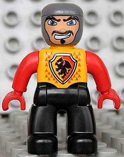 LEGO Duplo Figure Lego Ville Male Castle Bright Light Orange Chest (47394pb093) Duplo Minifigure