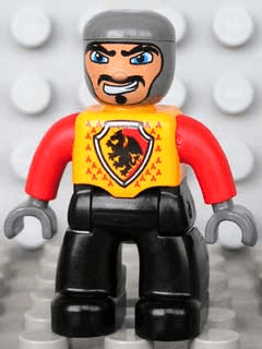 LEGO Duplo Figure Lego Ville Male Castle Bright Light Orange Chest (47394pb099) Duplo Minifigure