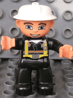 LEGO Duplo Figure Lego Ville Male Fireman (47394pb122) Duplo Minifigure