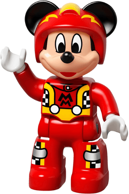 LEGO Duplo Figure Lego Ville Mickey Mouse Red Race Driver Jumpsuit (47394pb232) Duplo Minifigure