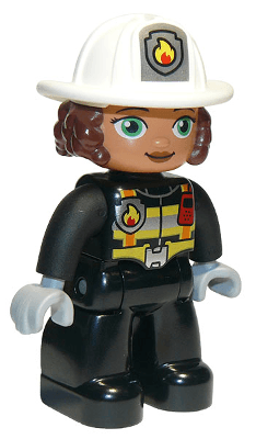 LEGO Duplo Figure Lego Ville Female Firefighter (47394pb273) Duplo Minifigure