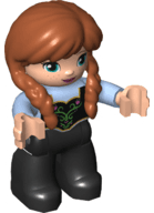 Duplo Figure Lego Ville, Disney Princess, Anna, Bright Light Blue Top (6269882)
