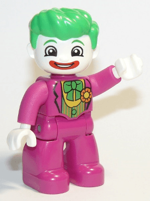 LEGO Duplo Figure Lego Ville The Joker Magenta Legs and Top Red Lips Bright Green Hair (47394pb286) Duplo Minifigure