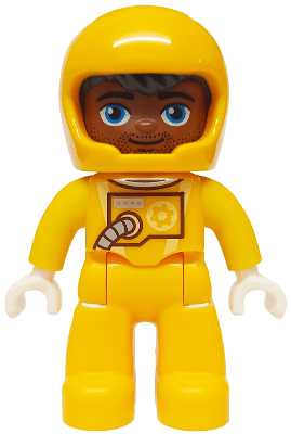 LEGO Duplo Figure Lego Ville Astronaut Male Bright Light Orange Spacesuit and Helmet (47394pb353) Duplo Minifigure