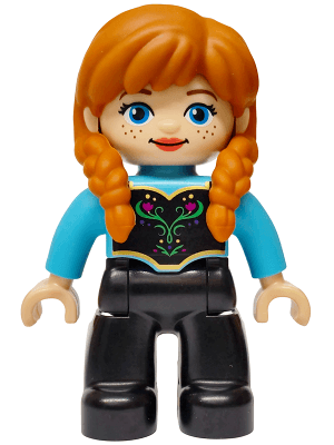 Duplo Figure Lego Ville, Disney Princess, Anna, Medium Azure Top (6545379)