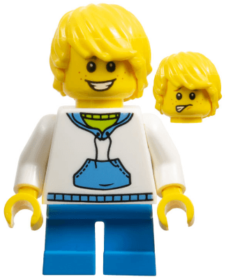 LEGO LEGOLAND Park Boy Hooded Sweatshirt with Medium Blue Pocket and Drawstring Front Yellow Hair (LLP004) LEGO Minifigure