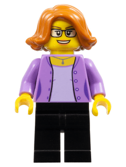 LEGO LEGOLAND Park Female with Dark Orange Short Hair Medium Lavender Shirt (LLP013) minifigure