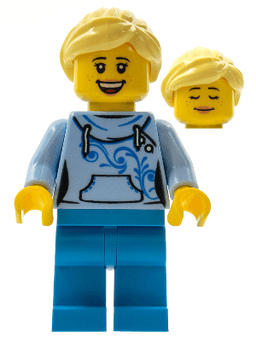 LEGO LEGOLAND Park Female with Bright Light Yellow Ponytail Bright Light Blue Hoodie Dark Azure Legs (LLP031) minifigure