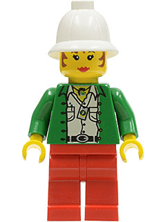 Pippin Reed / Miss Gail Storm - Green Open Shirt, Red Legs, White Pith Helmet