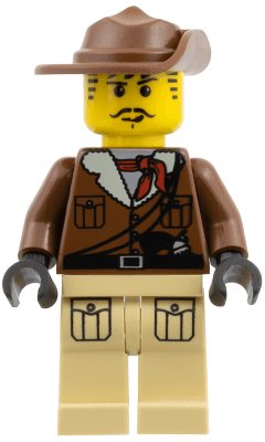 LEGO Johnny Thunder with Tan Legs with Pockets and Black Hands (adv037) minifigure