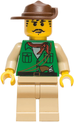 LEGO Johnny Thunder (Expedition) with Plain Tan Legs (adv054) Adventurers Minifigure