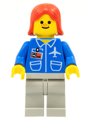 Airport - Blue, Light Gray Legs, Red Female Hair