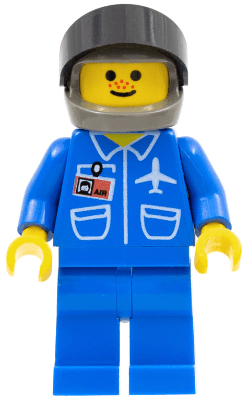 Airport - Blue, Blue Legs, Dark Gray Helmet, Black Visor