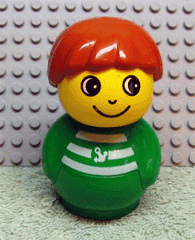 LEGO Primo Figure Boy with Green Base Green Top with White Stripes and Anchor Pattern Dark Orange H (baby015) LEGO Minifigure