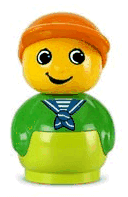 LEGO Primo Figure Boy with Lime Base Green Top Orange Hat (baby023) LEGO Minifigure