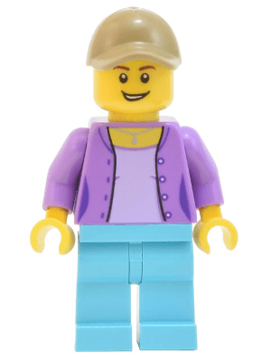Skyline Express Woman - Medium Lavender Jacket, Medium Azure Legs, Dark Tan Cap