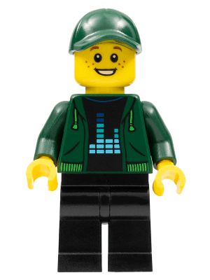 Photographer - Male, Dark Green Hoodie, Black Legs, Dark Green Cap