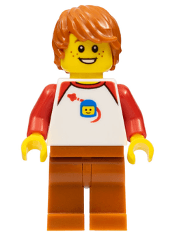 LEGO Male White Classic Space Shirt Dark Orange Hair (bdp042) minifigure