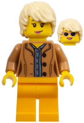 LEGO Female Bright Light Orange Legs Tan Hair (bdp046) Icons Minifigure