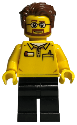 LEGO LEGO Store Employee Beard and Glasses Reddish Brown Tousled Hair (bdp053) Icons Minifigure