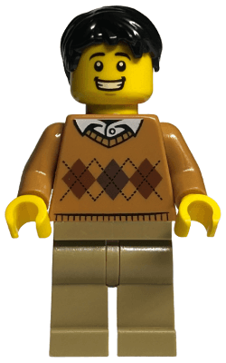 LEGO Father Medium Nougat Argyle Sweater (bdp054) minifigure