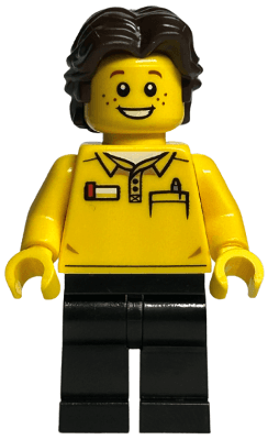 LEGO LEGO Store Employee Dark Brown Short Wavy Hair (bdp056) Icons Minifigure