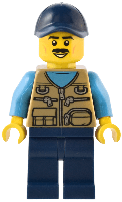 Male - Dark Tan Vest over Dark Azure Shirt, Dark Blue Legs, Dark Blue Cap