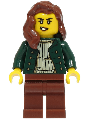 Lost City Explorer - Female, Dark Green Open Jacket, Reddish Brown Legs and Hair