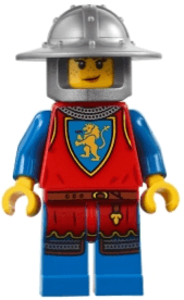 Medieval Seaside Market Lion Knight Archer - Female, Flat Silver Broad Brim Helmet