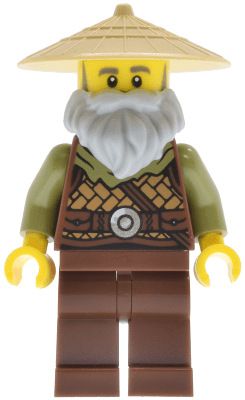 Riverside Scholars - Male, Leather Armor, Reddish Brown Legs, Tan Conical Hat, Light Bluish Gray Beard