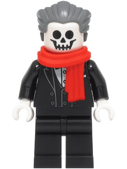 Vampire - Black Suit, Dark Bluish Gray Hair, Red Scarf