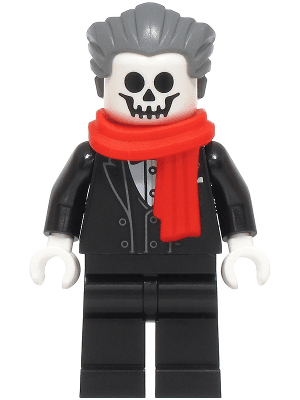 Vampire - Black Suit, Dark Bluish Gray Hair, Red Scarf