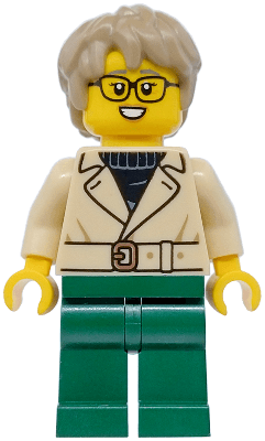 Art Factory Critic - Female, Tan Jacket Over Black Sweater, Dark Green Legs, Dark Tan Thick And Messy Hair
