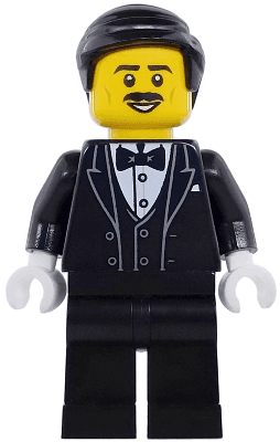 Art Factory Waiter - Male, Black Tuxedo, Black Legs, Black Short Hair with Left Part