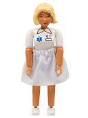 Belville Female - Medic, Light Blue Shorts, White Shirt with EMT Star of Life Pattern, Light Yellow Hair, Skirt