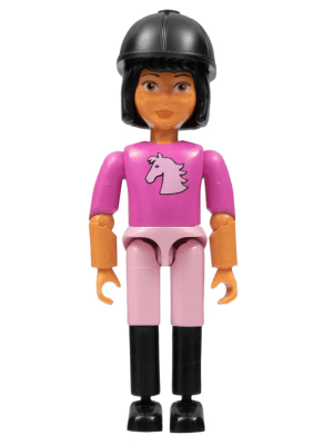 Belville Female - Dark Pink Horse Head Top, Pink Shorts, Black Boots, Black Hair, Helmet