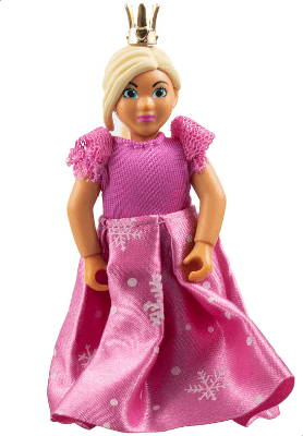 Belville Female, Child Girl (Princess) - Bright Pink Top, Light Yellow Hair, Magenta Shoes, Dress with Snowflakes Pattern, Crown