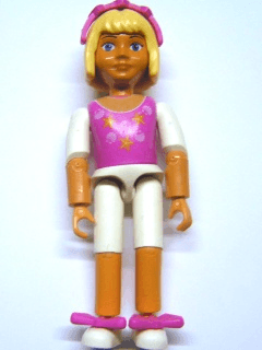 Belville Female, Child Girl  - White Shorts, Dark Pink Top with Starfish / Sea Stars and Seashells Pattern, Very Light Orange Hair, White Shoes, Hairband, Bows